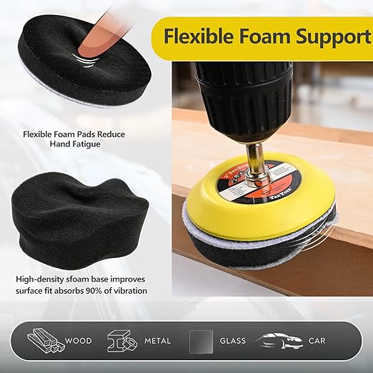 193Pcs 3 Inch Polishing Kit Hook and Loop Sanding Discs, Headlight Restoration Kit - 80 to 10000 Grits Wet Dry Sandpaper Buffing Sanding Pads with 1/4" 1/8" Shank, for Metal, Wood, Auto, Glass