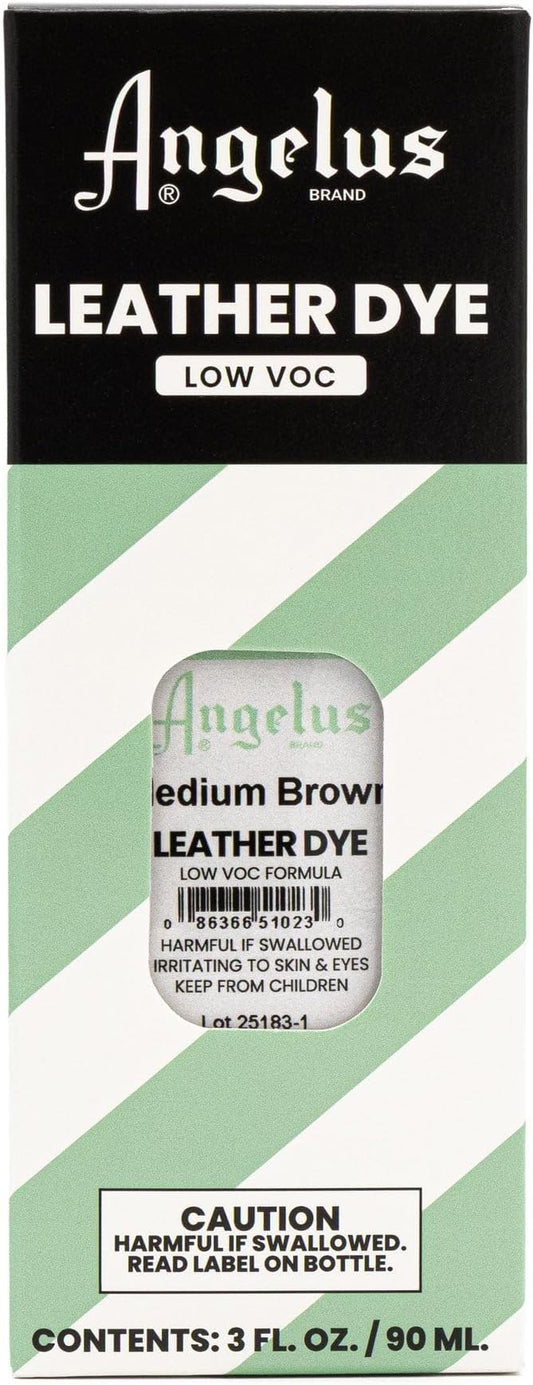 Angelus Leather Dye - Flexible Leather Dye for Shoes, Boots, Bags, Crafts, Furniture, & More 3oz, Dauber Included (Medium Brown)