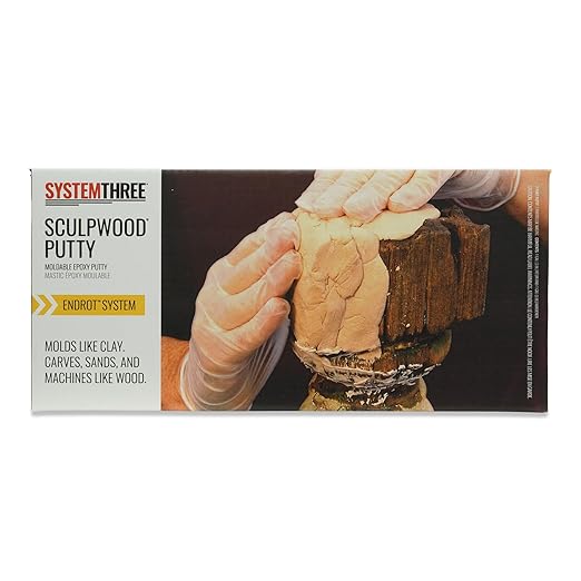 System Three SculpWood Putty Epoxy Filler Putty, 2 Gal, Brown