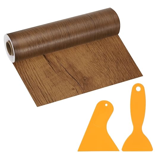 PATIKIL Wood Grain Repair Tape, 8" x 33' Self Adhesive Realistic Wood Tape with Scraper Durable Repair Patch for Furniture Floor Window Door Table DIY Home Decor, Natural Wood Grain