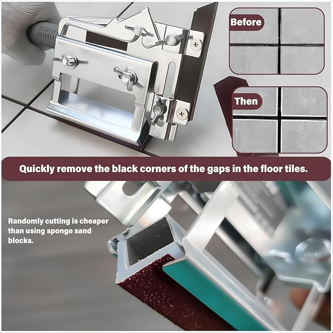 3-in-1 Grout grout scraper tool | All-in-One Grout Saw & Cleaning Kit for Tile Repair