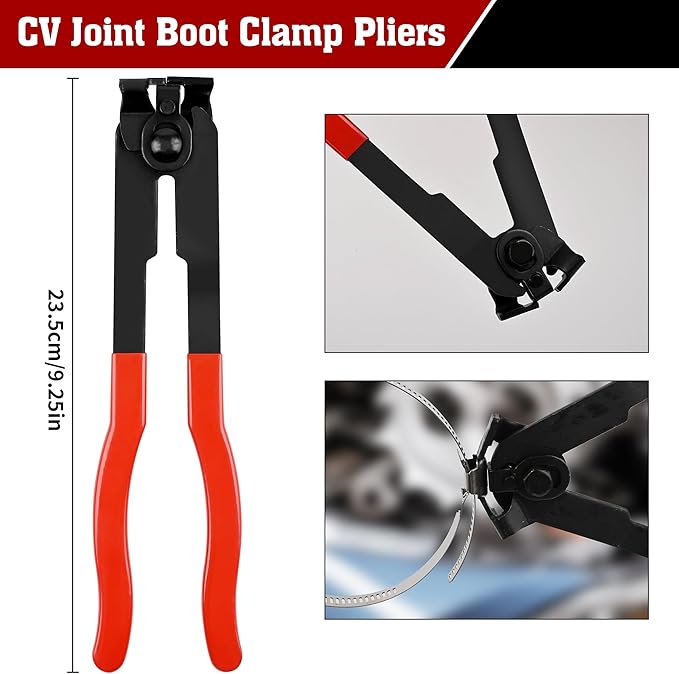 TOOLEAGUE 5Pcs Joint CV Boot Clamp Pliers Set,Hose Clamp and Clic-R Type Pliers,Auto Trim Removal Tool with Storage Bag for Car ATV UTV