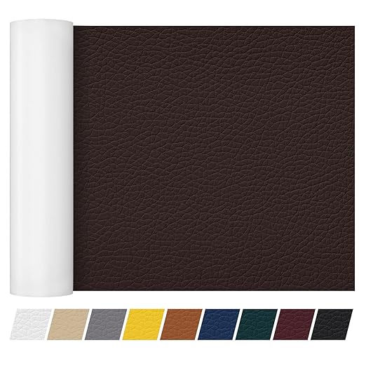Leather Repair Patch Tape 16×55 inch Furniture Leather Strong Self Adhesive Tape for Sofas Couch Car Seats Cabinets Bags Anti Scratch Patches First Aid Patch Fixing Leather Black Brown