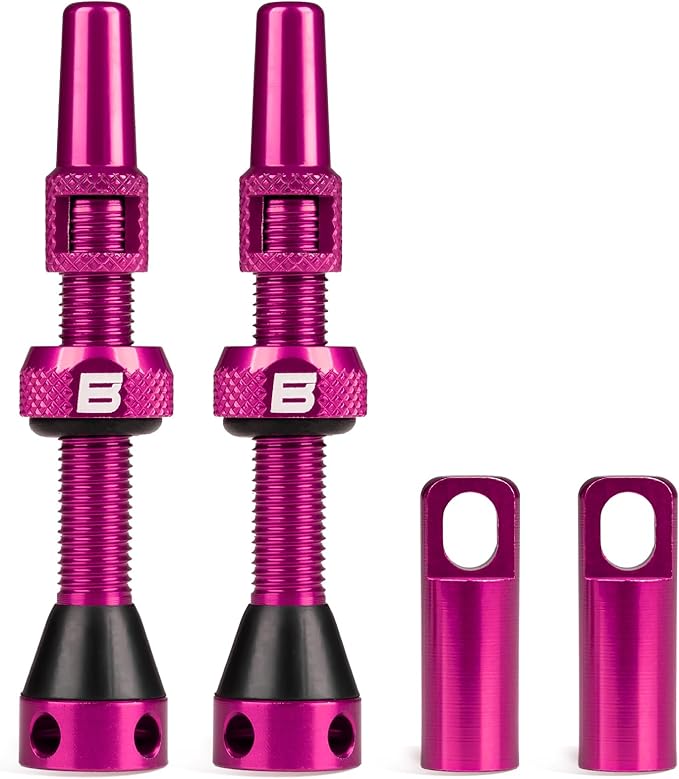 BWSHLF Tubeless Presta Valve Stem 40/44/55/60/65/80/100 mm, Super Light Alloy Presta Valve Stem Kit with Valve Core Remover Tool and Valve Stem Caps - Multiple Color and Size Options(Pair)