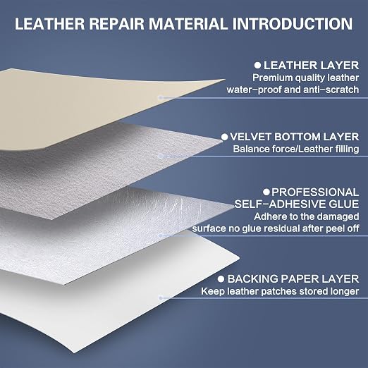 Self Adhesive Leather Repair Patch Kit, 31.4 in x 16 in Large Vinyl Leather Repair Tape for Furniture, Car Seat, Couch, Sofa, Chair Smooth Apricot