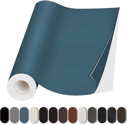 Leather Repair Patch, 35X79 Inch Self Adhesive Leather Repair, Large Vinyl Patch Tape for Couches, Furniture, Car Seats, Cabinets, Wall, Handbags （Blue, 35X79 Inch）