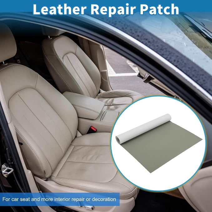 Self Adhesive Leather Repair Patch Strong Stickiness 39"x11.8" Leather Repair Tape PVC Faux Leather Gray 1 Pcs