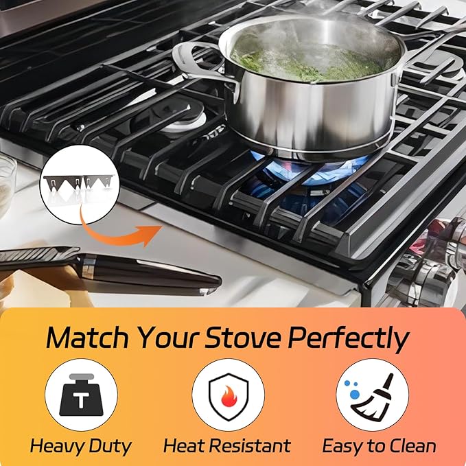 Stainless Steel Stove Counter Gap Cover (2 Pack), Oven Gap Filler, Stove Gap Filler for Kitchen, Range Trim Kit, Easy Clean with Heat Resistant, Adjustable Length 13.8” to 27.6” 1