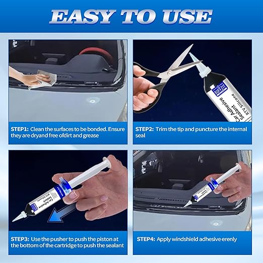 RTV Silicone Adhesive Sealant – 100% Silicone Waterproof Caulk, Strong Bond, Shrink & Crack Proof – Automotive Gaskets, Engine, Sunroof, Headlights, Windows & Home Repairs (Black, 30g/1oz)