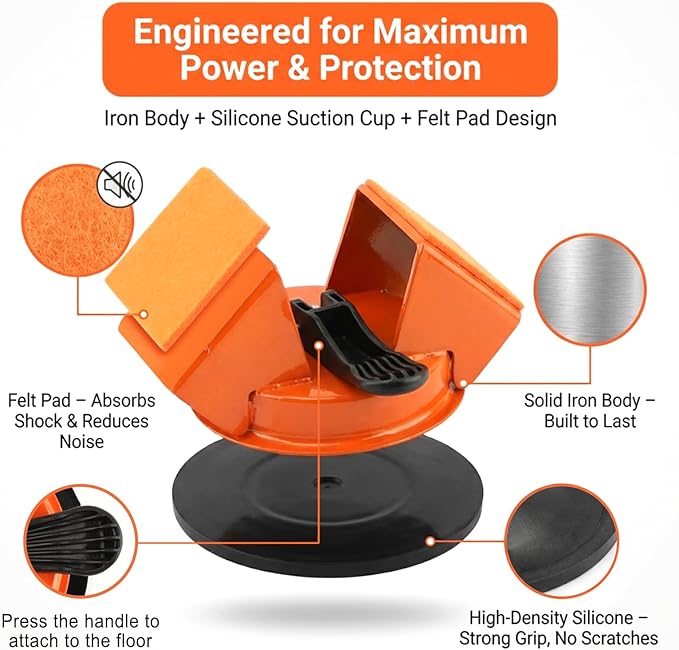 Floor Gap Fixer Tool, Heavy Duty Floor Joint Repair Tool with Enhanced Suction Cup & 10 PCS Sticky Pads for Wood Floor, Laminate, Vinyl Plank, Hardwood