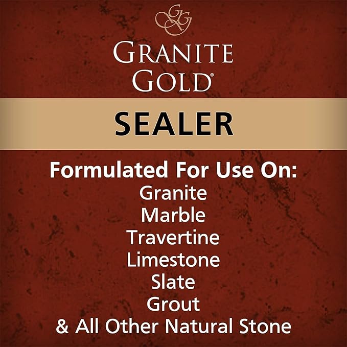 Granite Gold Granite Sealer Combo Pack, Water-Based Sealer Spray and Refill for Granite, Marble, Travertine, Natural Stone Countertops, 24 oz + 64 oz