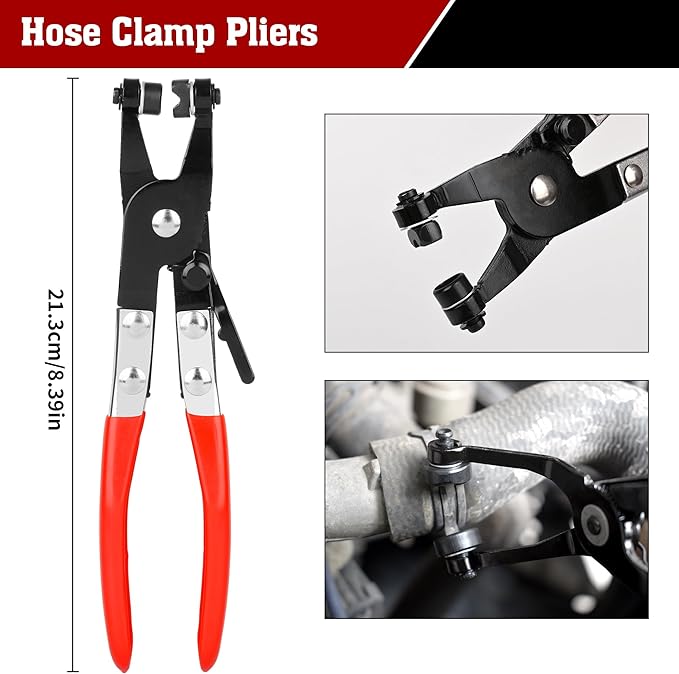 TOOLEAGUE 5Pcs Joint CV Boot Clamp Pliers Set,Hose Clamp and Clic-R Type Pliers,Auto Trim Removal Tool with Storage Bag for Car ATV UTV