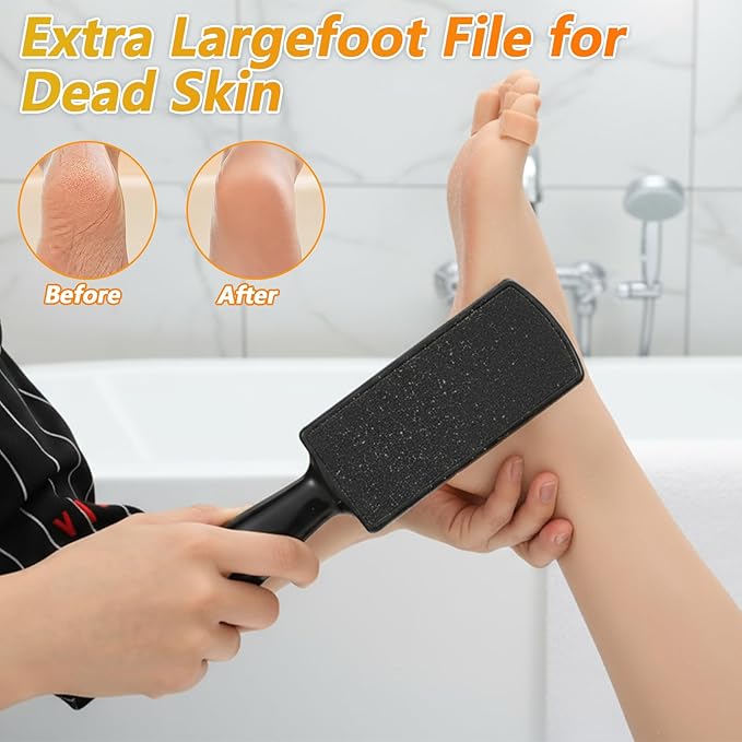 Sibba Foot File Callus Hard Skin Remover Nano Glass Foot File Remover Feet Rasp Pedicure Scrubber Tool Feet Callus Removal for Care Stainless Scraper Cracked Dead Skin Removal