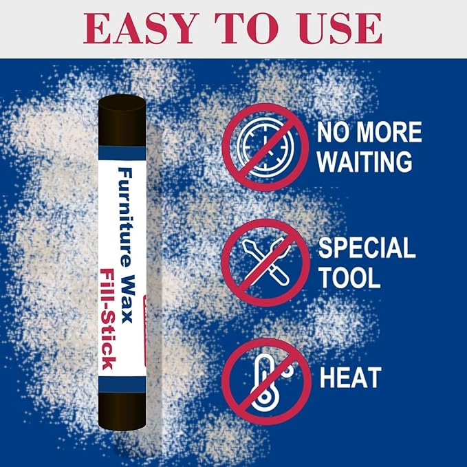 Wood Filler Sticks Kit, 3 Shades of Brown Quick Fix Sticks for Wood Repair, Wax Putty Stick Fill Stisks Repair for Scratches, Crack, Scuffs, Gouge on Cabinets, Tables, and Doors