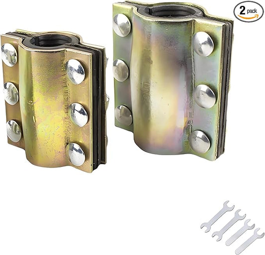 2 Pcs 1-Inch Pipe Repair Clamp for About 1.33 Inch Outer Diameter, Water Pipe Leak Repair Clamp Kit for Plastic and Metal Pipes (PE/PVC/PPR/Steel/Iron)