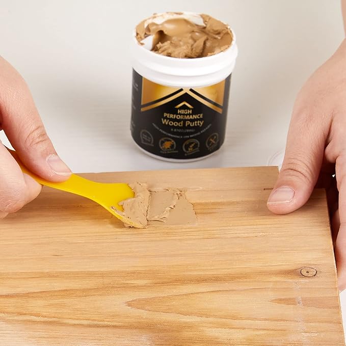 Deuvuo Natual Wood Putty, Wood Putty Filler - Our Wood Grain Filler Offers a Quick and Lasting Fix for Any Damage or Flaw - Paintable, Stainable, Sandable & Quick Drying - 9.87 Ounce
