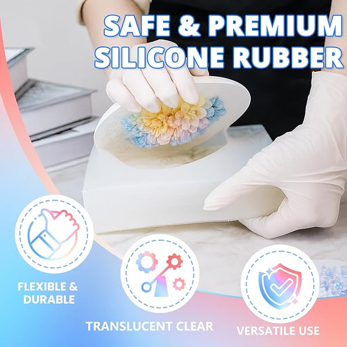 KHKD RESIN Silicone Mold Making Kit, 0A Liquid Silicone Rubber 18OZ, Extra Soft & Elastic Molding Silicone – Bubble-Free, Easy Demold for Resin Molds, 3D Molds, Candle Molds, Soap Molds