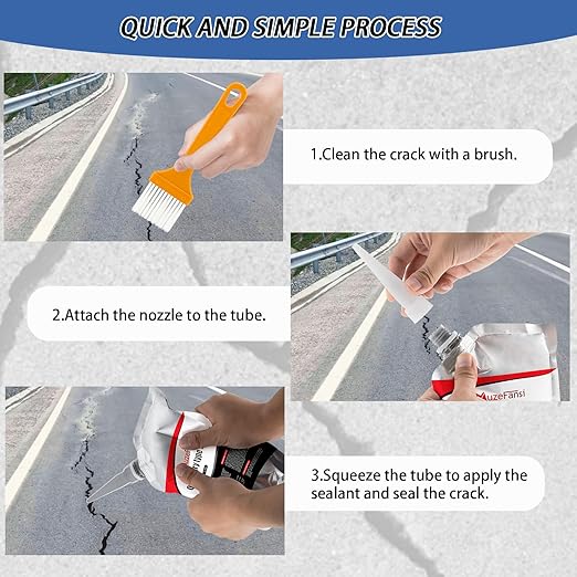 Asphalt Crack Filler, Self Leveling Asphalt Crack Sealant, Driveway Repair Sealer, Concrete Joint Filler for Slabs, Blacktop, Driveway,Walkway, Road,Patio(6 Pack,Black)
