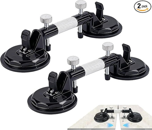 2 Pack Laminate Floor Gap Repair Tool, Pro Countertop Alignment Clamps, Adjustable Granite Seam Setter with Vacuum Suction Cups, for Granite, Marble, Stone, Slab and Glass