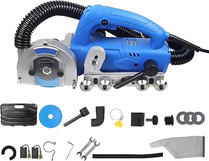 Electric Grout Removal Tool, Tile Grout Remover Machine with 9000RPM & Diamond Blade for Cleaning Grout Between Tiles, Floor DIY Regrouting Tool 220V