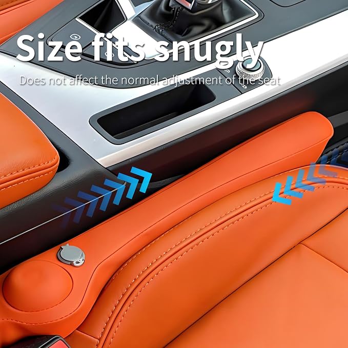 Inflatable Car Seat Gap Filler, Air Bladder Leak Proof Plug for Car Seat Cracks, Universal Fit Easy Installation to Prevent Items from Falling - No Tools Required, Back Seat Safe Beige