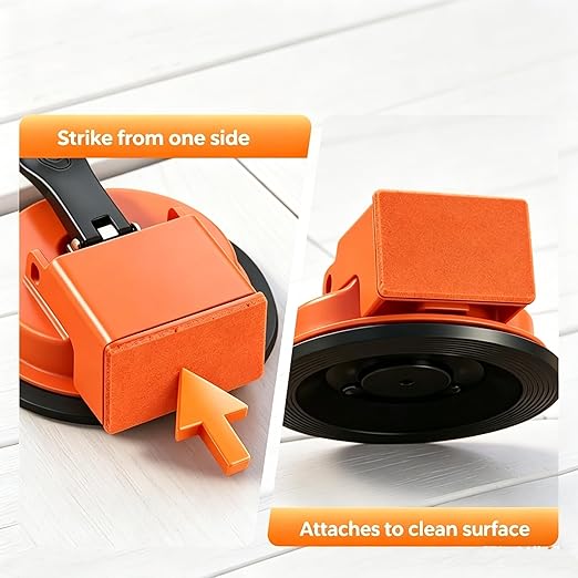 Upgraded Heavy Duty Floor Gap Fixer Tool, Enhanced Vacuum Suction Cup，Strong Suction Cup Laminate Flooring Gap Closer, Iron Base Repair Kit for Wood, Vinyl, Tile Floors (Black)