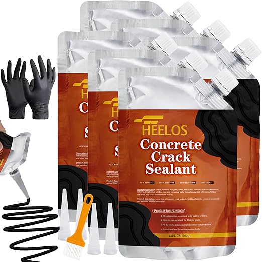 Asphalt Crack Filler, 6Pack High Elasticity Driveway Crack Filler, Self Leveling Waterproof Asphalt Sealant for Driveway, Walkway, Road, Blacktop Joint Filler, Flexible Concrete Sealer(Black)