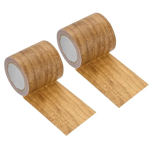 uxcell 2 Pcs Wood Grain Repair Tape, 2.2" x 15ft Self Adhesive Wood Grain Colored Duct Tape Waterproof Repair Patch for Furniture Floor Scratch Fix, Baseboards, DIY Decor, Maple Brown