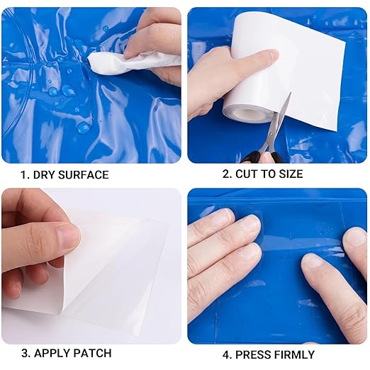 16.4FT x 5 Inch TPU Waterproof Repair Tape, Heavy Duty Vinyl Patch Kit for Inflatable Pool, Floats, Air Mattress, Bounce House, Tent, Canvas, Canopy & RV Awnings – Extra Long Clear Sealing Roll