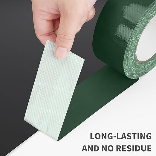 Green Duct Tape Heavy Duty Waterproof, 40 Yards X 2 Inch, 9 Mils Thickness Strong Adhesive Sticky, No Residue, Easy Tear by Hand for Home Repairs Indoor Outdoor Crafts Packing HVAC and Construction