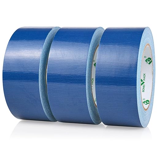 BOMEI PACK Dark Blue Duct Tape, 3Rolls Heavy Duty Strong Industrial Color Duct Tape 9mil x 1.88inch x 30yds for Packing and Repairing