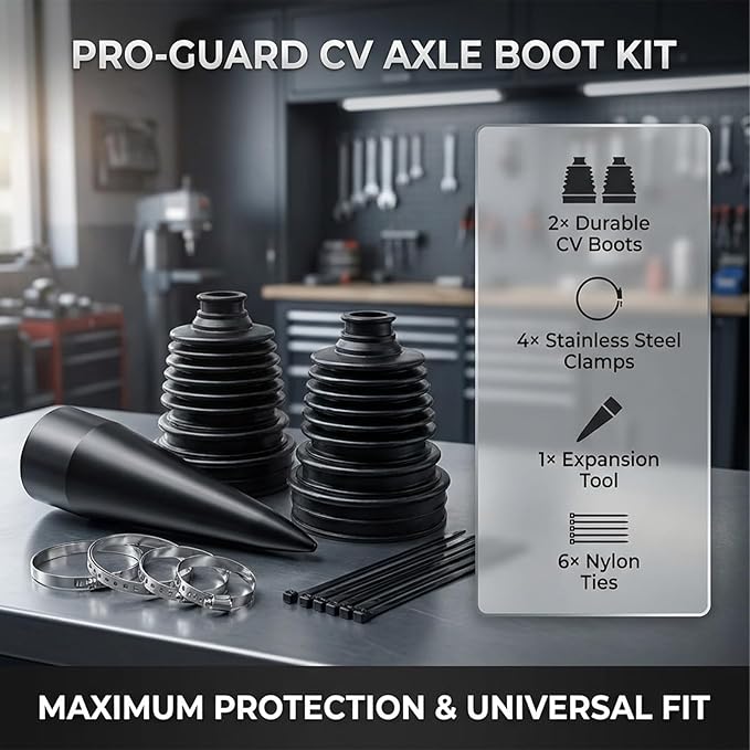 2PCS CV Boot Repair Kit with Expander Tool & Clamps, Silicone CV Axle Boot Repair Kit for for Protect Axle, Universal CV Joint Boot Dustproof and Waterproof Fits for Most Cars