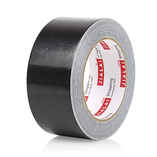 JIALAI HOME Black Heavy Duty Duct Tape, 2 inches x 30 Yards - 5 Pack, 8.27 mil Thickness, Strong, Flexible, No Residue, All-Weather and Tear by Hand - Bulk Value for Repairs