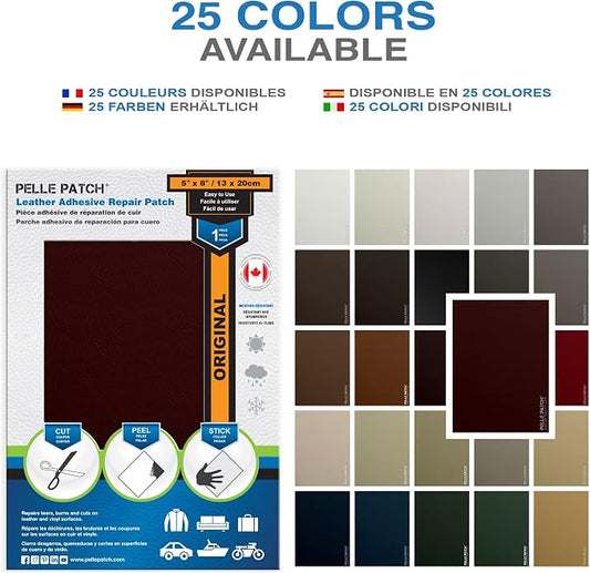Peeling Leather Repair Kit - 25 Colors Available - Original 5x8 - Burgundy
