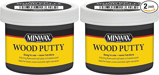 3.8 oz Minwax 9718 Ebony Wood Putty Oil-Based Non-Hardening (Pack of 2)