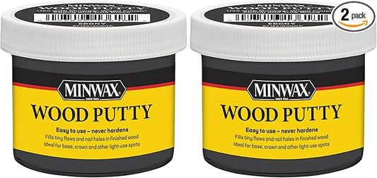 3.8 oz Minwax 9718 Ebony Wood Putty Oil-Based Non-Hardening (Pack of 2)
