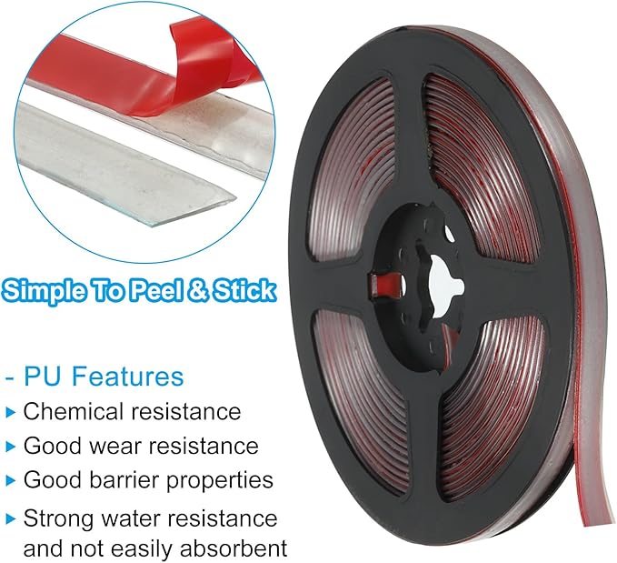PATIKIL Caulking Trim Strip, 20 Ft Corner Peel and Stick Wall Molding Edging Waterproof Self-Adhesive Trim Caulk Strip for Ceiling Countertop Toilet Tile Tub, Light Grey