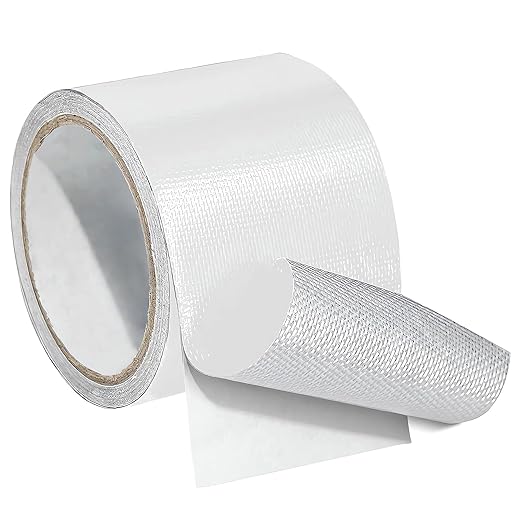 Waterproof Tape Heavy Duty, Tear Resistant Adhesive Tape for Outdoor Repair, Strong Duct Tape for Canvas, Tarp, Tent, Boat Cover, Awning, Vinyl, Plastic - All Weather UV Resistant Patch Kit, White