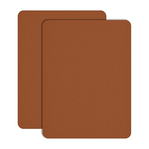 Leather Repair Patch Tape 8×12 inch 2 pcs Furniture Leather Strong Self Adhesive Tape for Sofas Couch Car Seats Cabinets Bags Anti Scratch Patches First Aid Patch Fixing Leather Light Brown