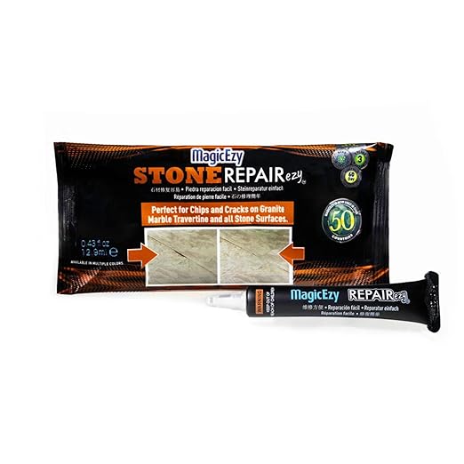 MagicEzy Stone Repair Ezy: (Clear) Repair Chipped and Cracked Countertops | Glossy, Transparent Finish | Marble, Quartz, Corian, Granite, Travertine