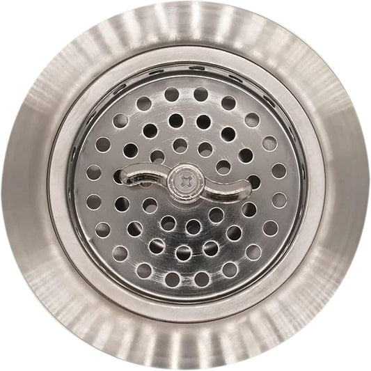 Westbrass Wing Nut Style Large Kitchen Sink Basket Strainer, Stainless Steel, D213-20