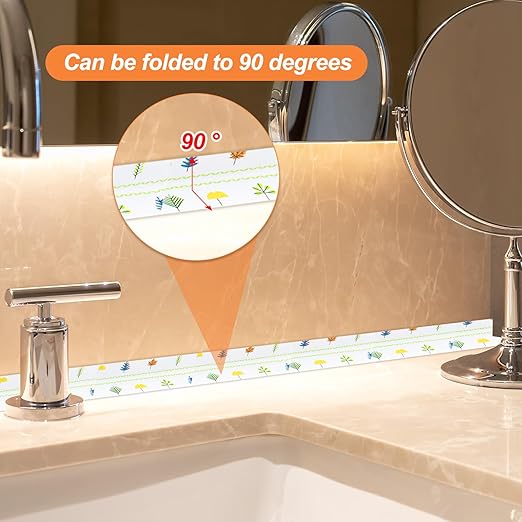 PATIKIL Caulk Tape Waterproof Self Adhesive, PVC Toilet Caulking Sealant Strip Bathtub Caulk Sealing Strip Tape for Bathroom Kitchen Countertop, Autumn Leaves (1.5 Inch x 10.5 Ft)