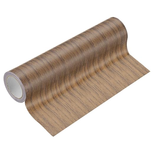 PATIKIL Wood Grain Tape 8" x 15 Ft, Self-Adhesive Wood Texture Repair Tape Realistic Wooden Effect Patch for Furniture Cabinets Floor Walls,Dark Brown Oak