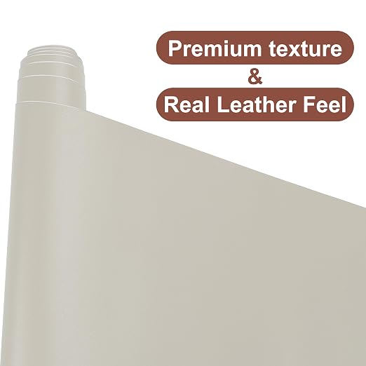Leather Repair Patch,17X120 Inch Leather Repair Tape,Large Self Adhesive Leather Patches for Furniture, Couches,Car Seat,Chair Beige