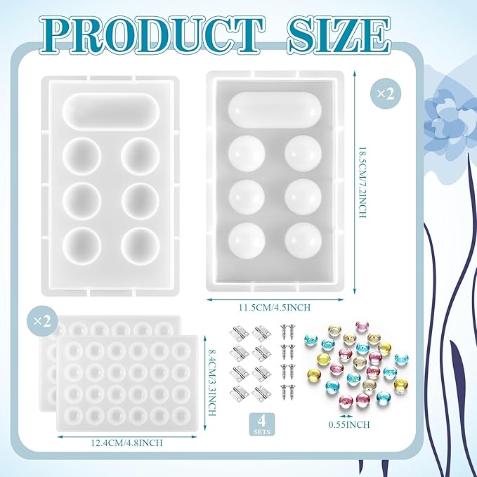 Zhehao Mancala Board Game Molds Set Epoxy Silicone Resin Molds Kit with 2 Pcs Mancala Stones Molds 4 Pcs Metal Mancala Accessories Mancala Board Resin Game Molds for Gifts DIY Family Party Board Games