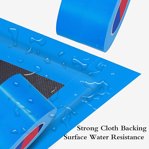 Blue Heavy Duty Duct Tape, 3 Inch x 55 Yards, Industrial Grade Waterproof & UV Resistant, Strong Adhesive for Indoor Outdoor Repairs, Crafts, Home Improvement, Moving Packing and DIY Projects