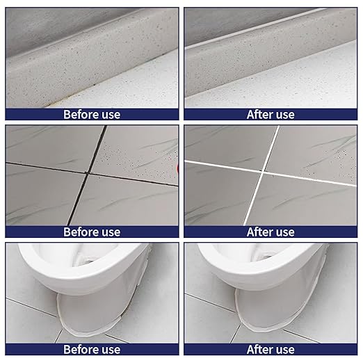 Grout Pen White | Waterproof Tile Grout Marker Repair Kit for Kitchen & Bathroom | Touch Up Paint | Bright White Grout Colorant - Fast Drying, Covers Stained Grout Lines on Floor, Shower Tiles(2Pcs)
