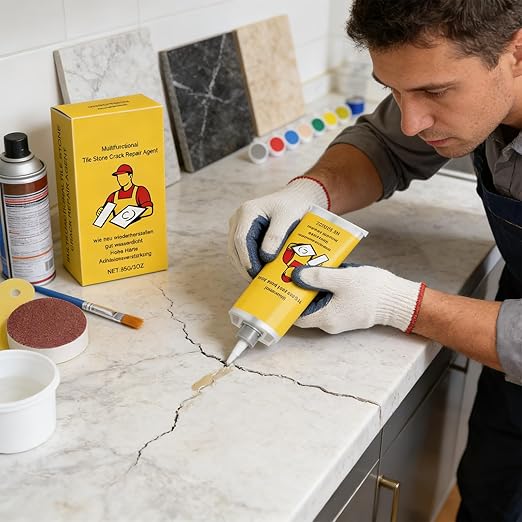 Quick-Drying Tile Repair Glue, Multifunctional Tile Stone Crack Repair Kit, Tile Repair kit for Ceramic Porcelain Floor Wall Tile Repair (2)