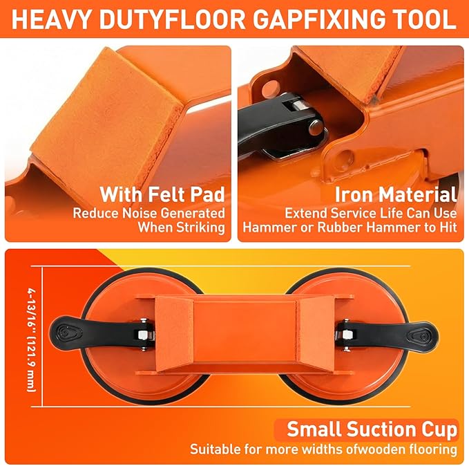 VinBee Floor Gap Fixer Tool,Heavy Duty Laminate Floor Gap Repair Tool with Suction Cup,Flooring Tools Kit for Vinyl Plank,Wood,Tile Installation & Home DIY