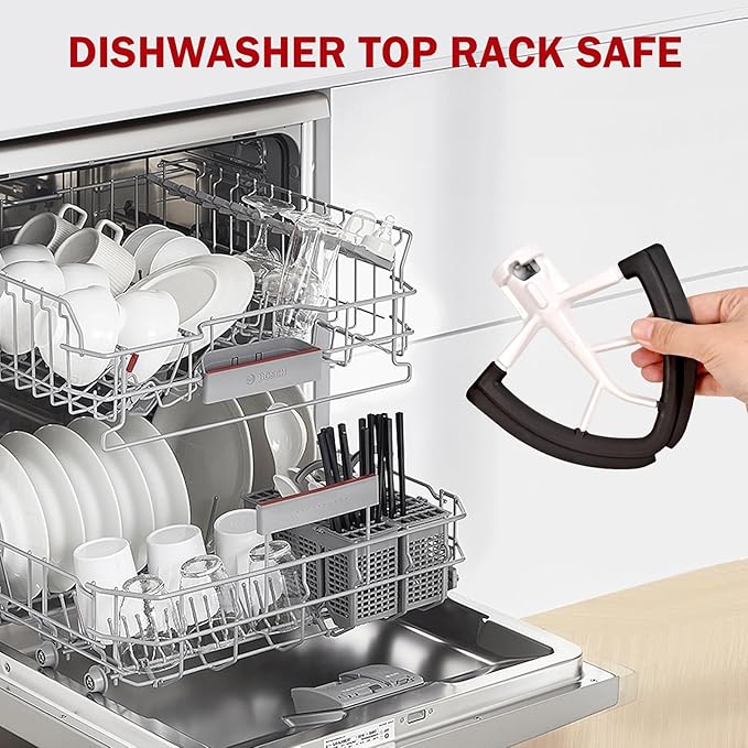 Flex Edge Beater for Kitchenaid 4.5/5 Qt Tilt-Head Mixer – Flexible Silicone Edge Paddle, Auto-Scrape Bowl Scraper, Dishwasher Safe– For Kitchenaid Accessories and Attachments (Black)